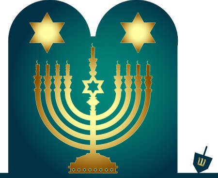 Vector hebrew menorah. Jewish-themed clip artのイラスト素材
