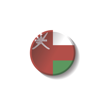 Vector - Oman Flag Paper Circle Shadow Buttonのイラスト素材