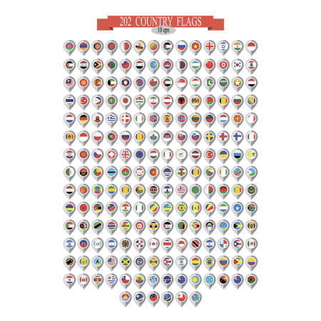202 Map marker with flags. Vector illustration 10epsのイラスト素材