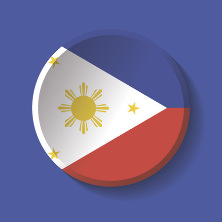 Vector - PHILIPINES Flag Paper Circle Shadow Buttonのイラスト素材