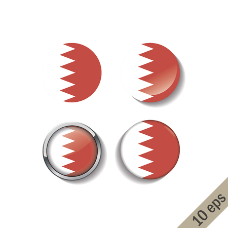 Set of BAHRAIN flags round badges. Vector illustration. 10 epsのイラスト素材