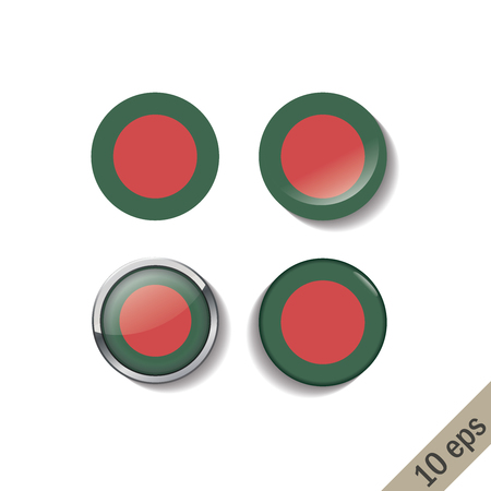 Set of BANGLADESH flags round badges. Vector illustration.の写真素材