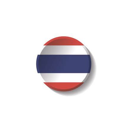 Thailand Flag Paper Circle Shadow Buttonのイラスト素材