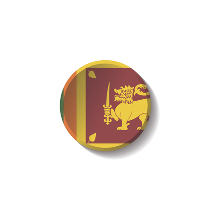 Sri Lanka Flag Paper Circle Shadow Buttonのイラスト素材