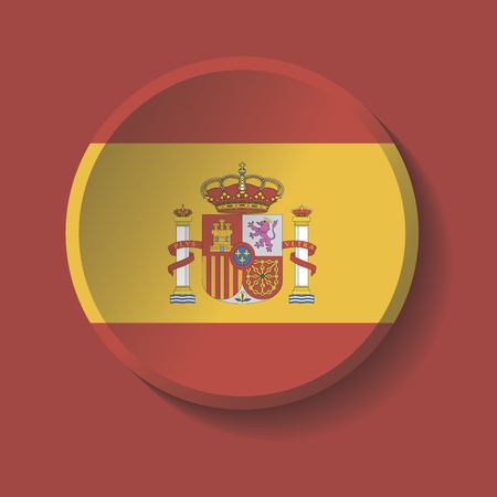 ESPANA Flag Paper Circle Shadow Buttonのイラスト素材