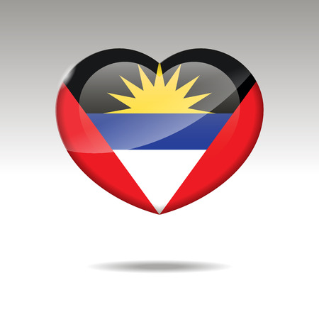 Love ANTIGUA AND BARBUDA symbol. Heart flag icon. Vector illustration.のイラスト素材