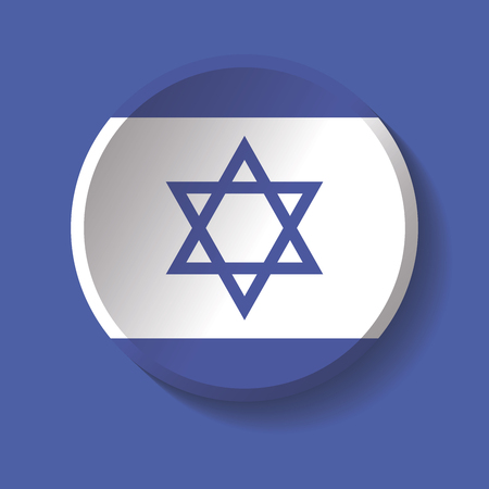 Vector - Israel Flag Paper Circle Shadow Buttonのイラスト素材