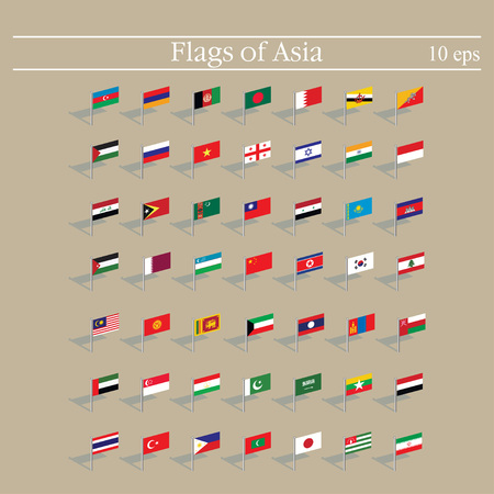 Map marker flags vector of the countries in flat style.のイラスト素材