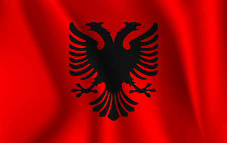 Fabric textured flowing flag, vectorのイラスト素材