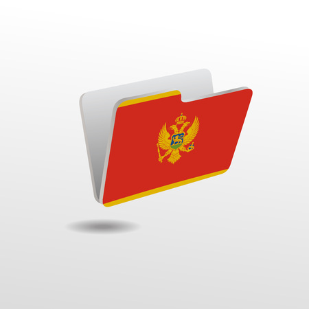 vector folders icons with Montenegro flagsのイラスト素材