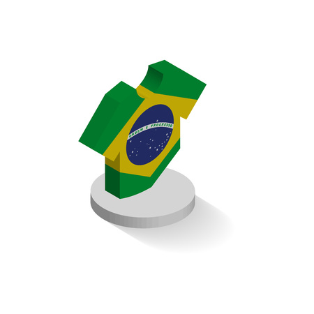 Football or Soccer Game Icons Set Isometric View Include of Flag and Shirt. Vector illustrationのイラスト素材