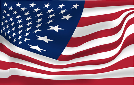 Vector image of USA flag background. Illustration. United States of America. The Star-Spangled Banner. Presidents Day. Memorial Day.のイラスト素材