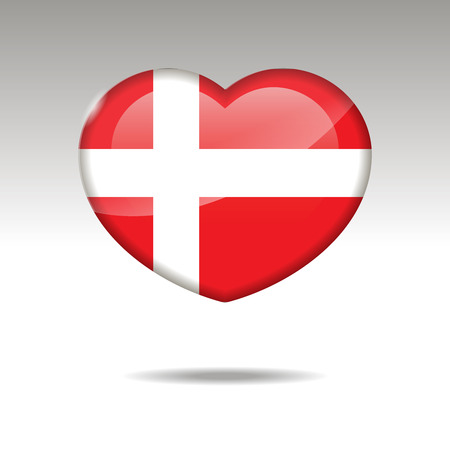 Love DENMARK symbol. Heart flag icon. Vector illustration.Love United Kingdom symbol. Heart flag icon. Vector illustration.のイラスト素材