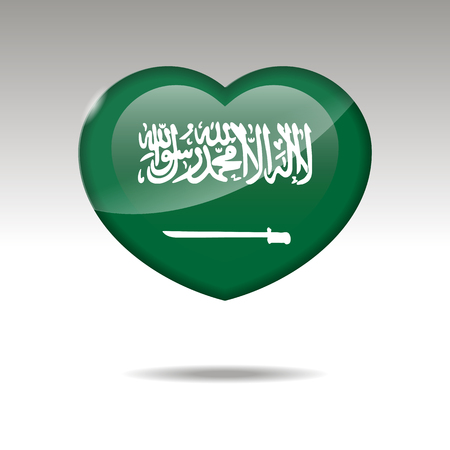 Love SAUDI ARABIA symbol. Heart flag icon. Vector illustration.のイラスト素材