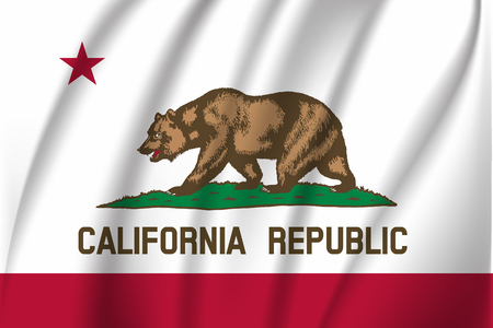 Waving flag of California.のイラスト素材