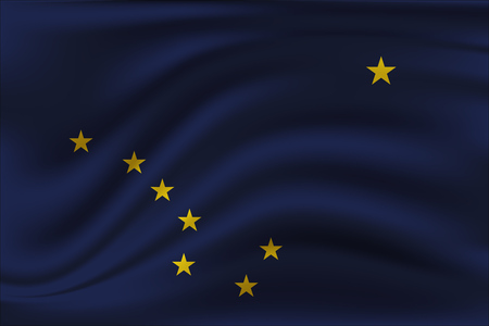 Waving flag of ALASKA.のイラスト素材