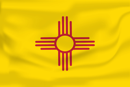 Waving Flag of New Mexico is a state of USA.のイラスト素材
