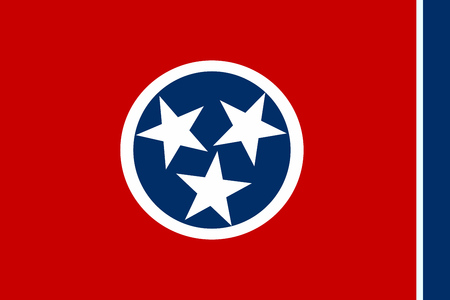 Flag of Tennesee state of the United States.のイラスト素材