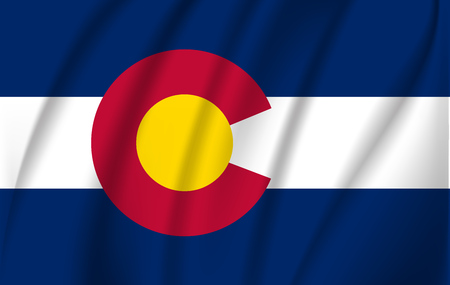 Waving flag of COLORADO.のイラスト素材