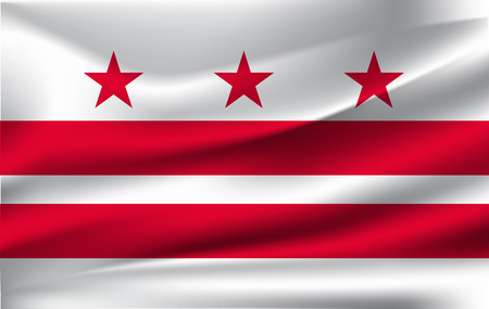 Waving flag of District of Columbia.のイラスト素材