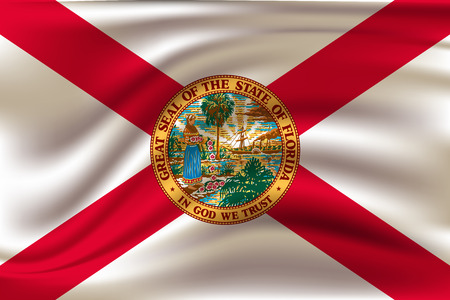 Waving flag of Florida.のイラスト素材