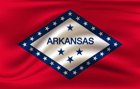 Waving Flag of Arcansas is a state of USA. Vector illustration Waving Flag of Arcansas is a state of USA. Vector illustrationのイラスト素材