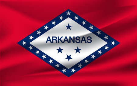 Waving flag of Arkansas.のイラスト素材