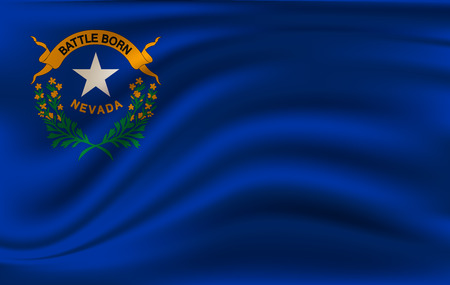 Waving Flag of NEVADA is a state of USA. Vector illustrationWaving Flag of NEVADA is a state of USA. Vector illustrationのイラスト素材