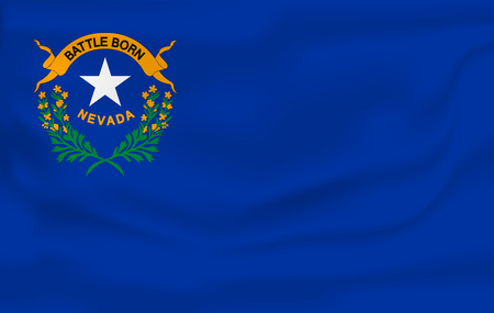 Waving Flag of NEVADA is a state of USA. Vector illustrationWaving Flag of NEVADA is a state of USA. Vector illustrationのイラスト素材