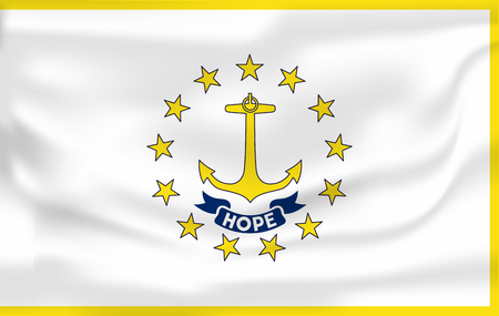 Waving Flag of Rhode Island is a state of USA. Vector illustration. Waving Flag of Rhode Island is a state of USA. Vector illustrationのイラスト素材