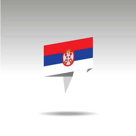 SERBIA paper flag 3d realistic speech bubble on white backgroundのイラスト素材