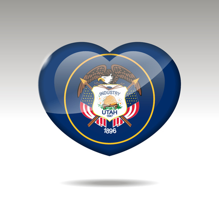 Love Utah state symbol. Heart flag icon. Vector illustration.のイラスト素材