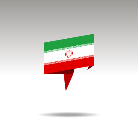 IRAN paper flag 3d realistic speech bubble on white backgroundのイラスト素材