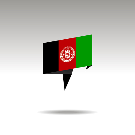 AFGANISTAN paper flag 3d realistic speech bubble on white backgroundのイラスト素材