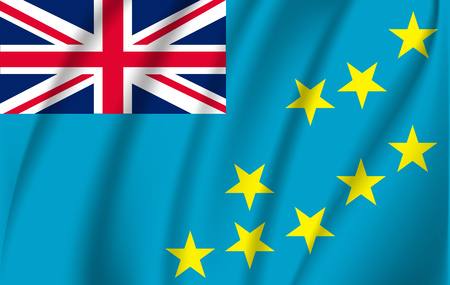 Realistic waving flag of Tuvalu, the Waving Flag of Tuvalu, high resolution Fabric textured flowing flagのイラスト素材