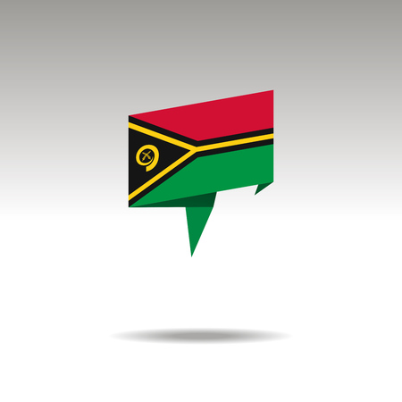 VANUATU paper flag 3d realistic speech bubble on white backgroundのイラスト素材