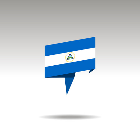 NICARAGUA paper flag 3d realistic speech bubble on white backgroundのイラスト素材