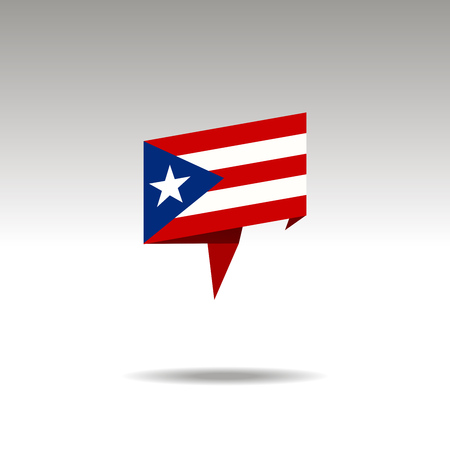 PUERTO RICO paper flag 3d realistic speech bubble on white backgroundのイラスト素材