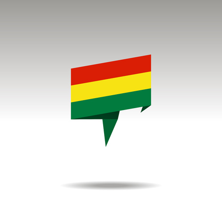 BOLIVIA paper flag 3d realistic speech bubble on white backgroundのイラスト素材