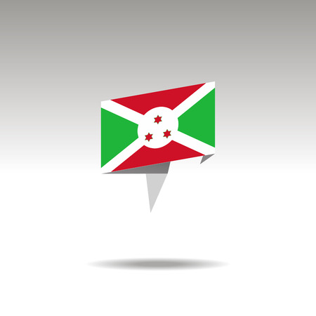 BURUNDI paper flag 3d realistic speech bubble on white backgroundのイラスト素材