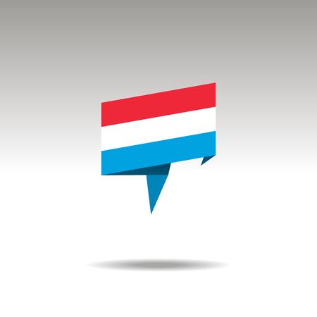 LUXEMBURG paper flag 3d realistic speech bubble on white backgroundのイラスト素材