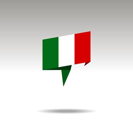 ITALY paper flag 3d realistic speech bubble on white backgroundのイラスト素材