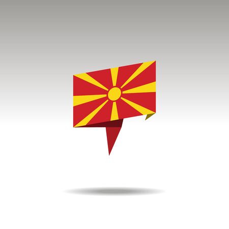 MACEDONIA paper flag 3d realistic speech bubble on white backgroundのイラスト素材