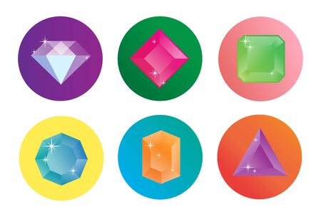 Diamond vector icons set.