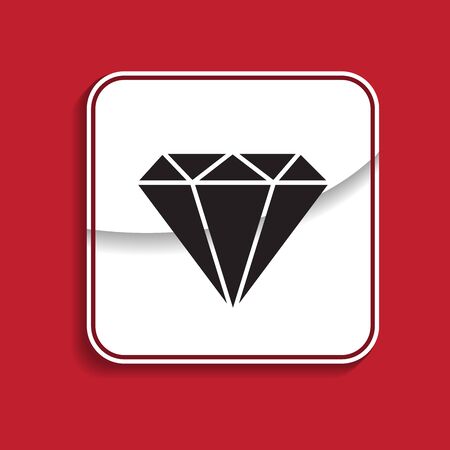 Diamond badge. Internet button on red background.のイラスト素材