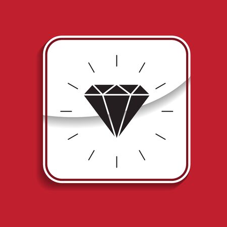 Diamond badge. Internet button on red background.のイラスト素材