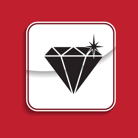 Diamond badge. Internet button on red background.のイラスト素材
