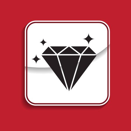 Diamond badge. Internet button on red background.のイラスト素材
