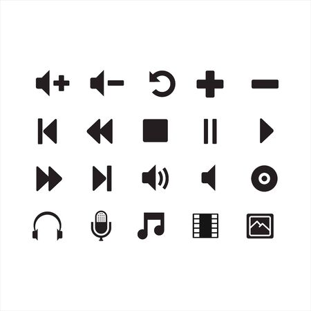 Media player icons. Vector illustratorのイラスト素材