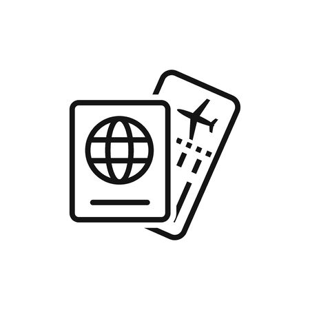 Ticket and Passport. Vector iconのイラスト素材